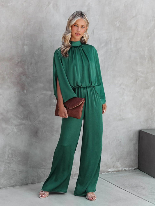 Qoletta Jumpsuit | Women's Autumn Elegant High-Collar Jumpsuit