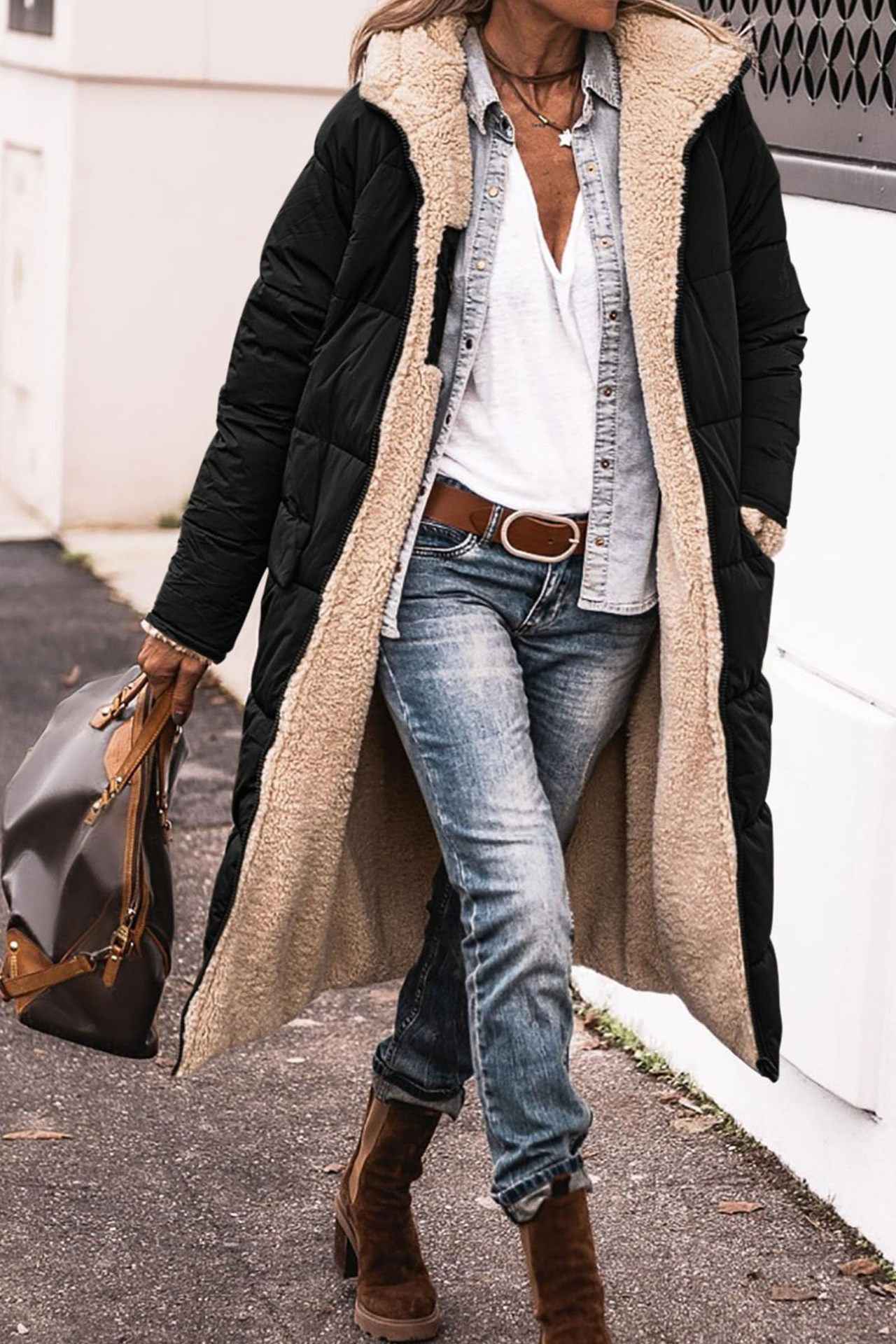Qorina Coat | Women's Winter Reversible Long Coat