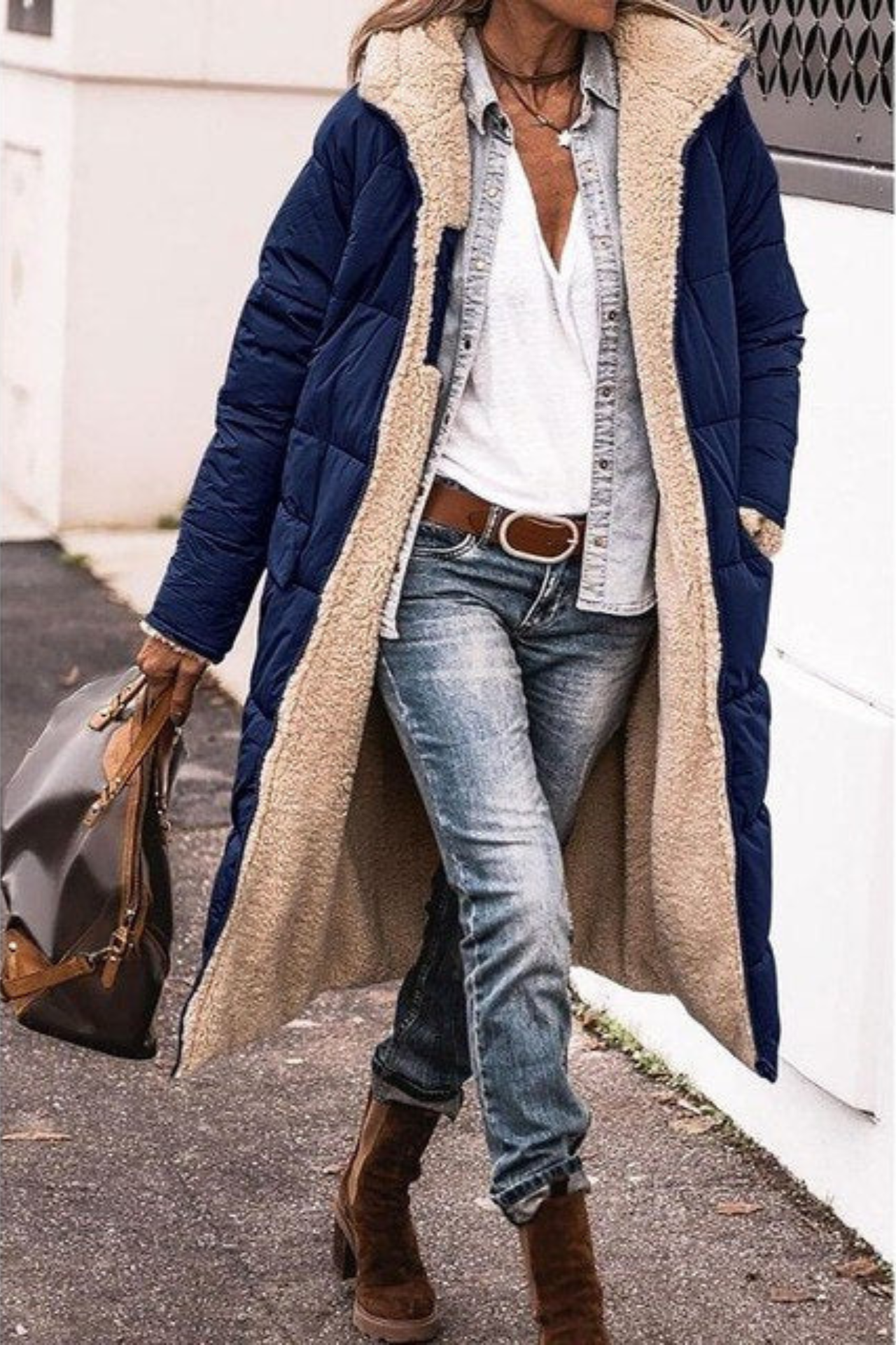 Qorina Coat | Women's Winter Reversible Long Coat