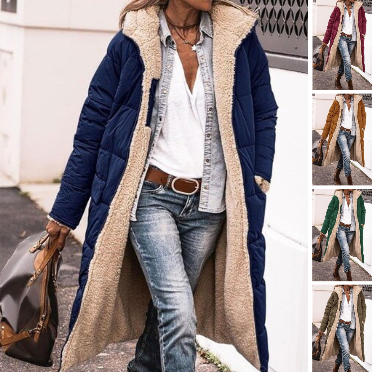 Qorina Coat | Women's Winter Reversible Long Coat