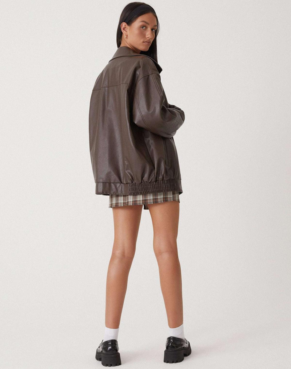 Queenilyn Jacket | Women's Autumn Oversized PU Leather Jacket