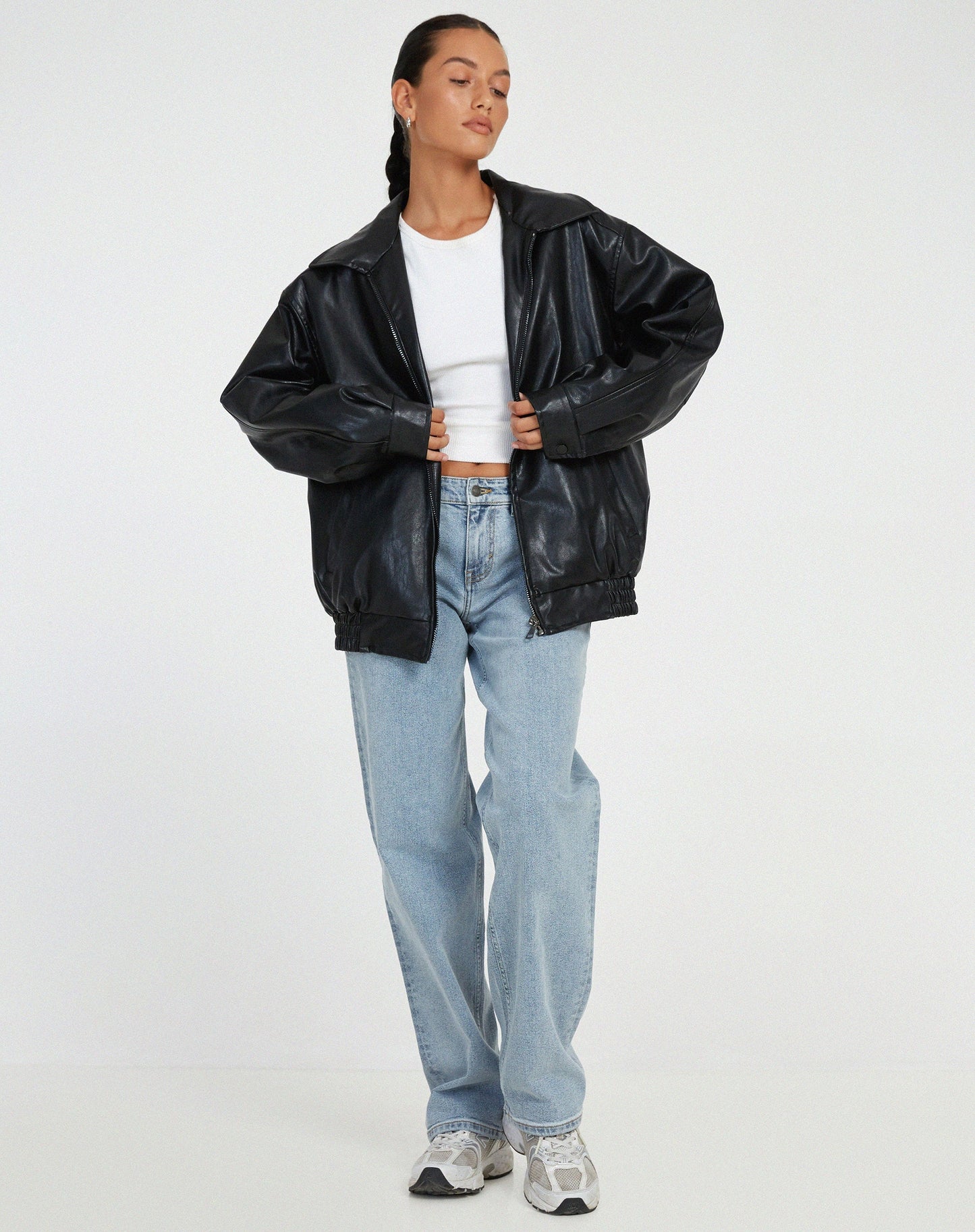 Queenilyn Jacket | Women's Autumn Oversized PU Leather Jacket