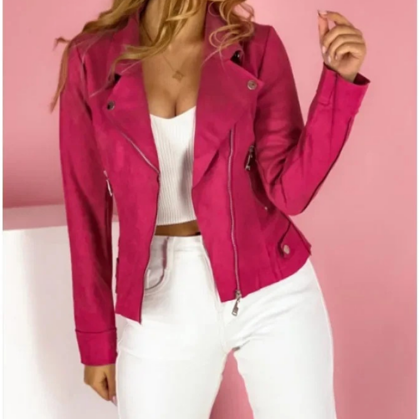 Queennie Jacket | Women's Spring Faux Suede Zipped Jacket