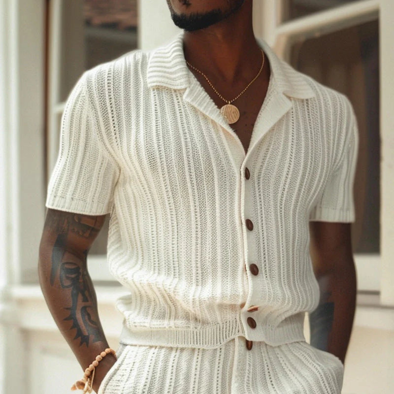 Quentin Set | Men's Knit Shirt and Shorts Set
