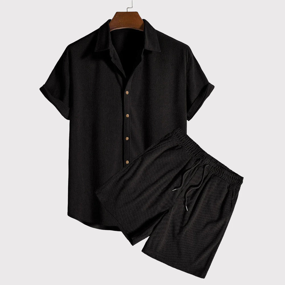 Quince Men’s Casual Beach Set | Corduroy Shirt & Shorts