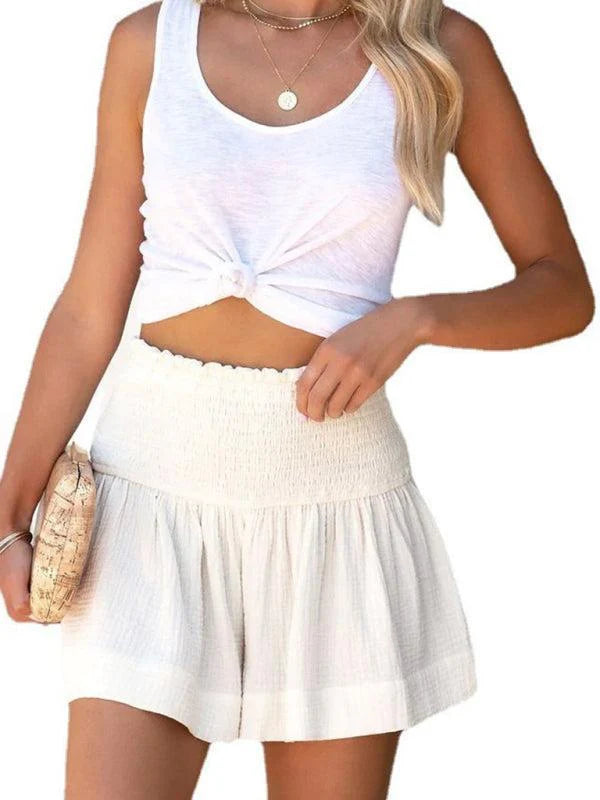 Quinella Shorts | High Waist Pleated Flowy Shorts