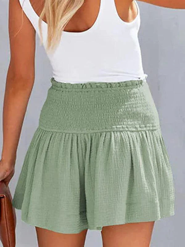 Quinella Shorts | High Waist Pleated Flowy Shorts