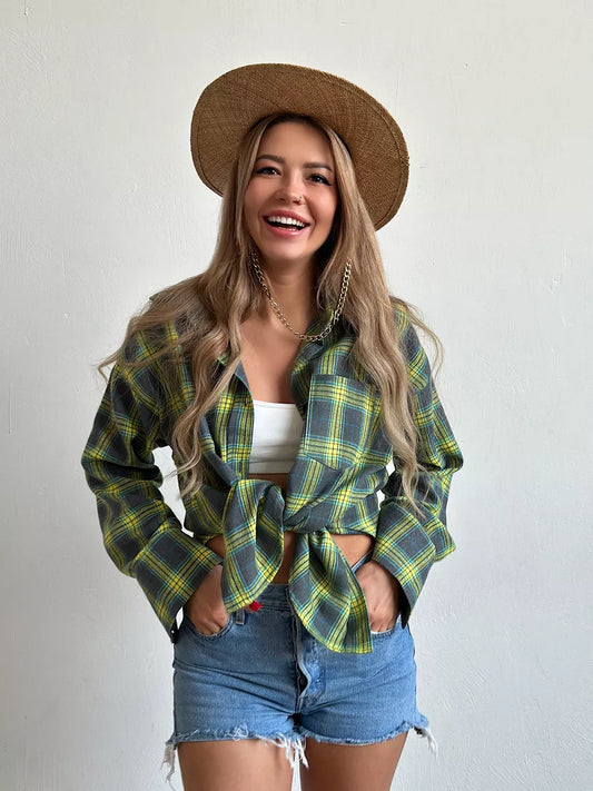 Quinetta Shirt | Women's Autumn Checkered Flannel Shirt