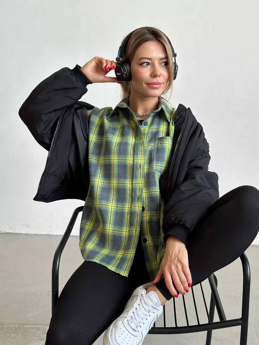 Quinetta Shirt | Women's Autumn Checkered Flannel Shirt
