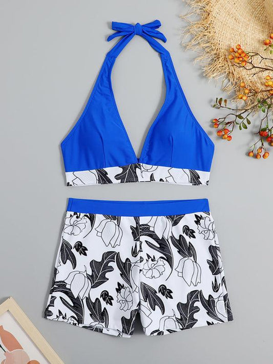 Quinette Bikini Set | Halter Top & High-Waist Shorts