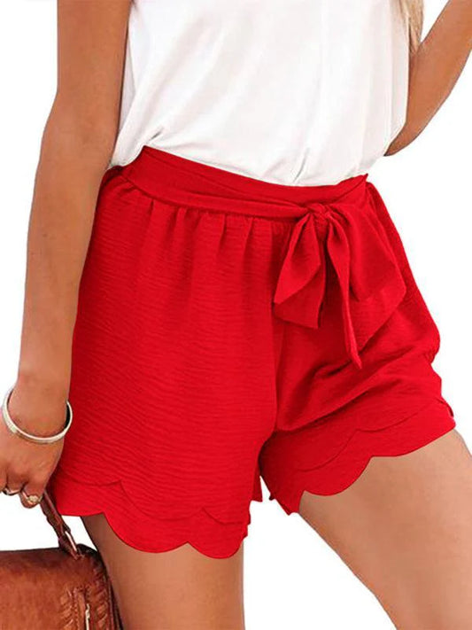 Quinisha Shorts | Layered Petal Shorts With Tie Waist