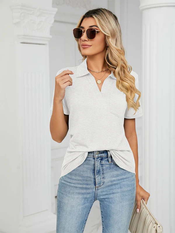 Quinleigh Polo | Solid Short Sleeve Collar Tee