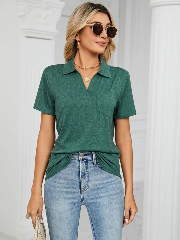Quinleigh Polo | Solid Short Sleeve Collar Tee