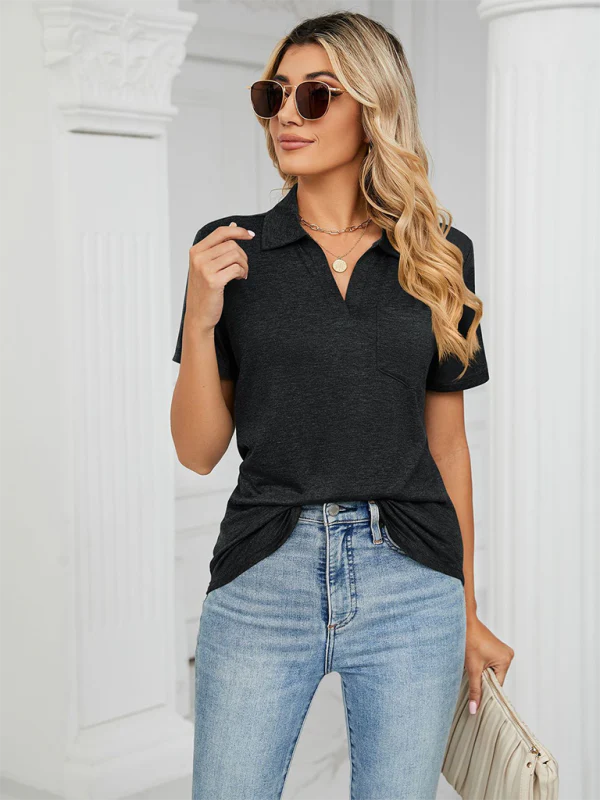 Quinleigh Polo | Solid Short Sleeve Collar Tee