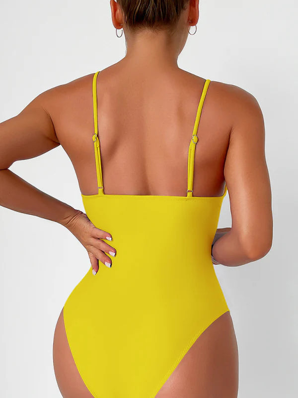 Quireen Swimsuit | Deep V One-Piece Swimsuit