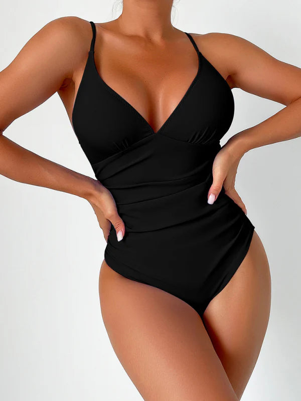 Quireen Swimsuit | Deep V One-Piece Swimsuit