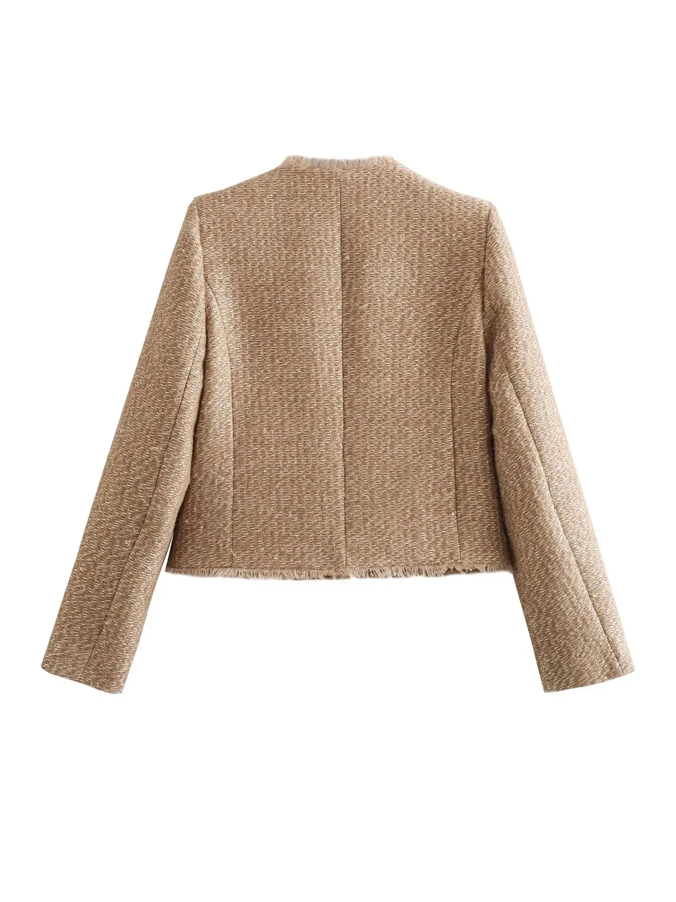 Quysia Jacket | Women's Autumn Tweed Cropped Jacket