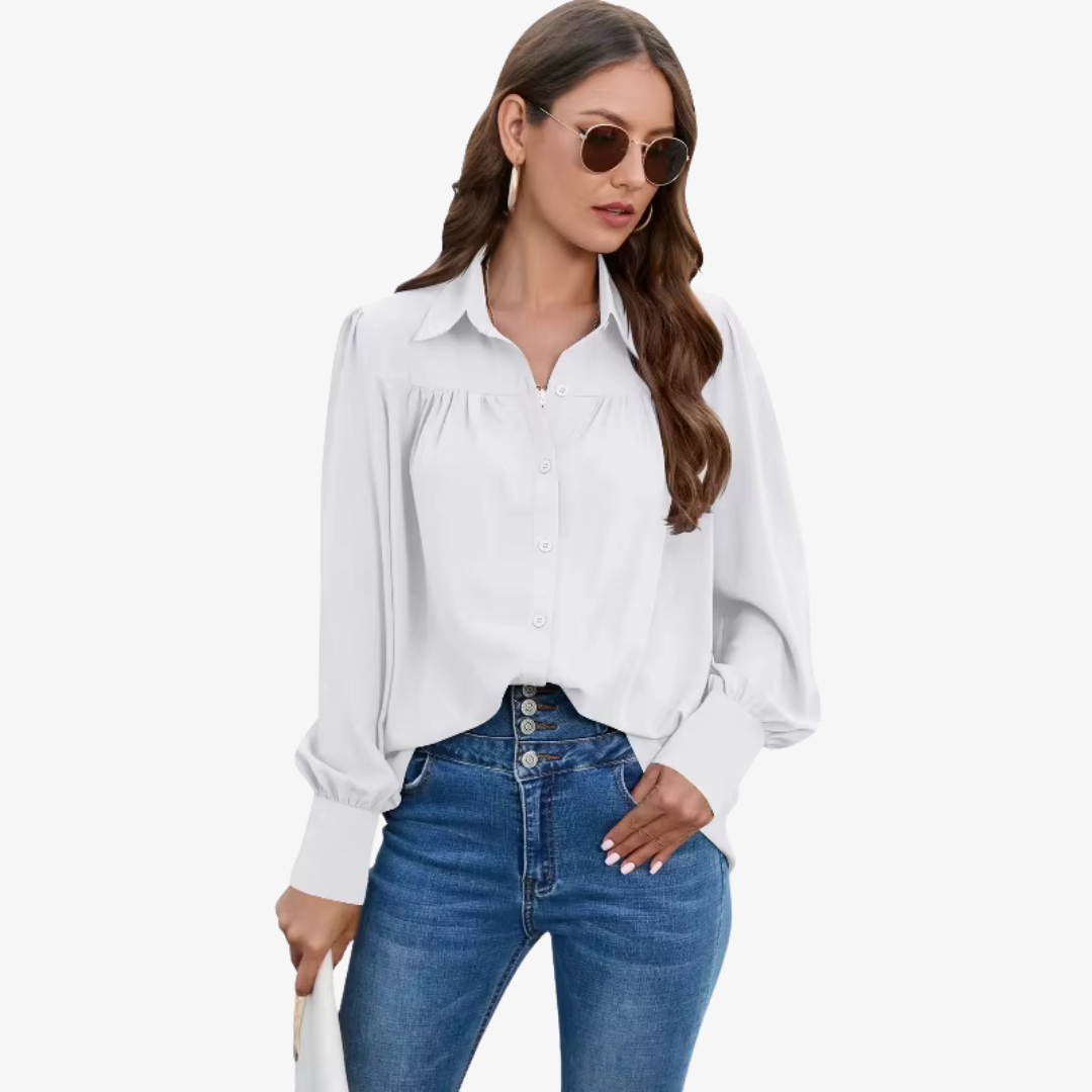 Qyrra Blouse | Women's Autumn Chiffon Lantern Sleeve Blouse