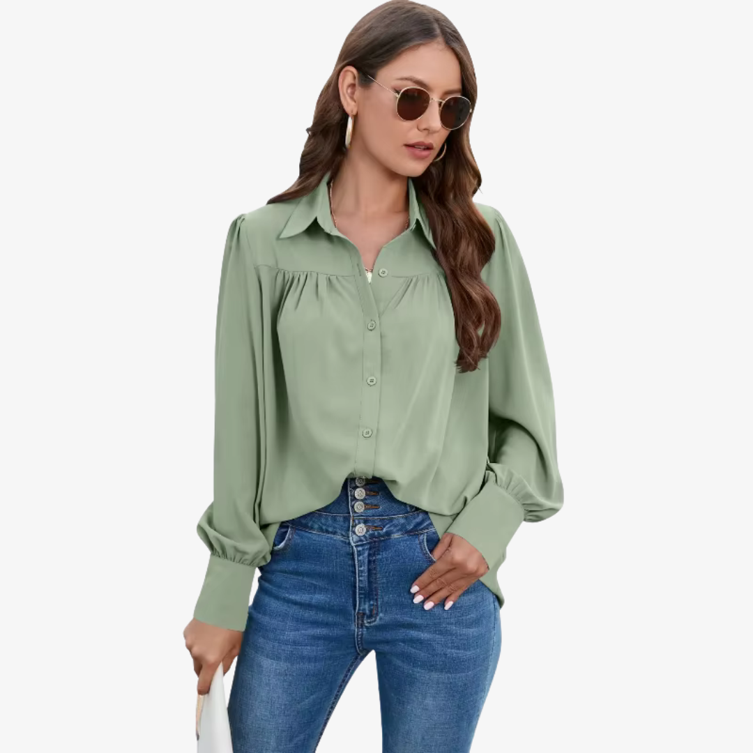Qyrra Blouse | Women's Autumn Chiffon Lantern Sleeve Blouse