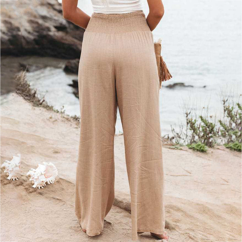 Reina Trousers | Women's Linen Wide Leg Trousers
