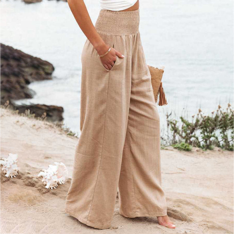 Reina Trousers | Women's Linen Wide Leg Trousers