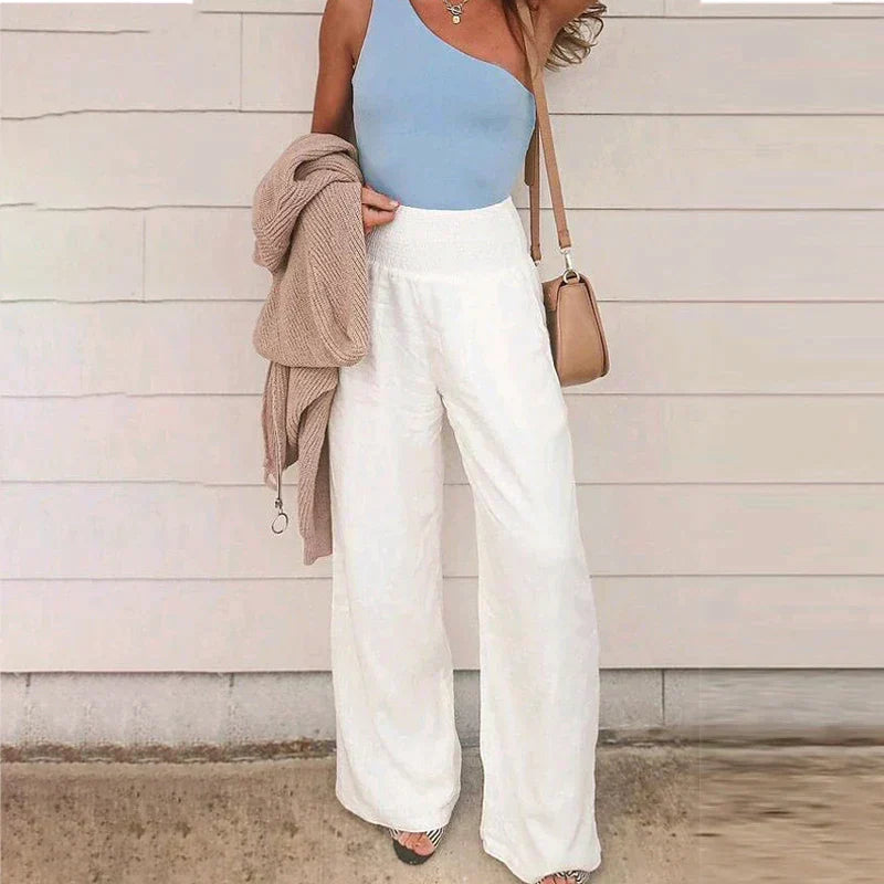 Reina Trousers | Women's Linen Wide Leg Trousers