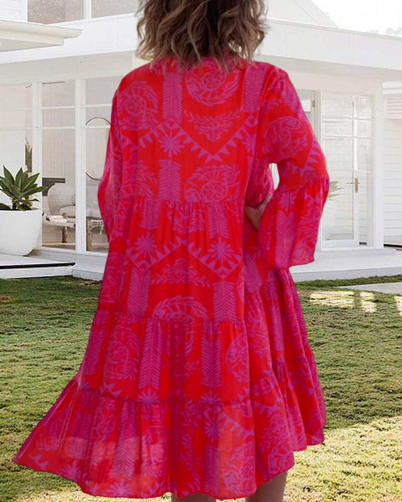 Rianneke Dress | Plus Size Geometric Boho Print Dress