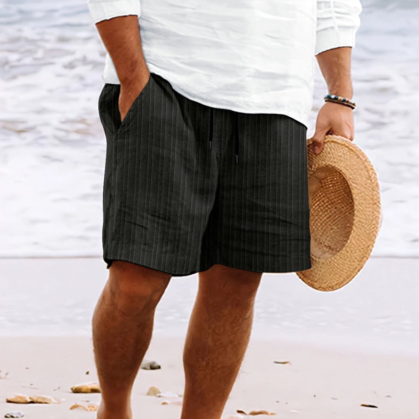 Roemer Shorts | Men's Cotton Linen Blend Casual Shorts