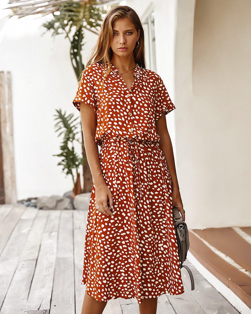 Rosalie Dress | Leopard Pattern Summer Midi Dress