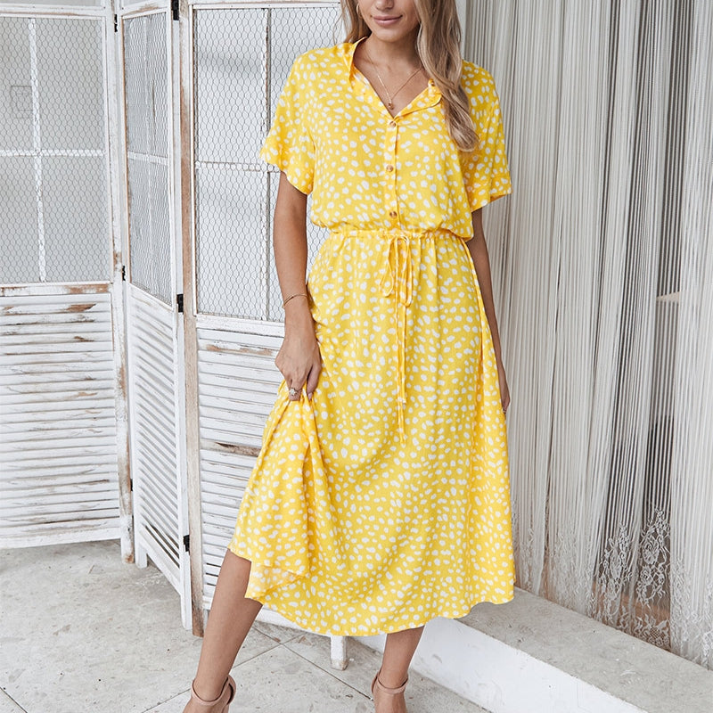 Rosalie Dress | Leopard Pattern Summer Midi Dress