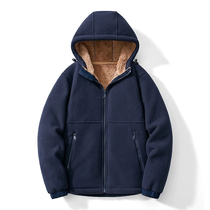 Sebastian Relaxed Fit Hoodie | Sherpa Lined Zip Closure Hoodie
