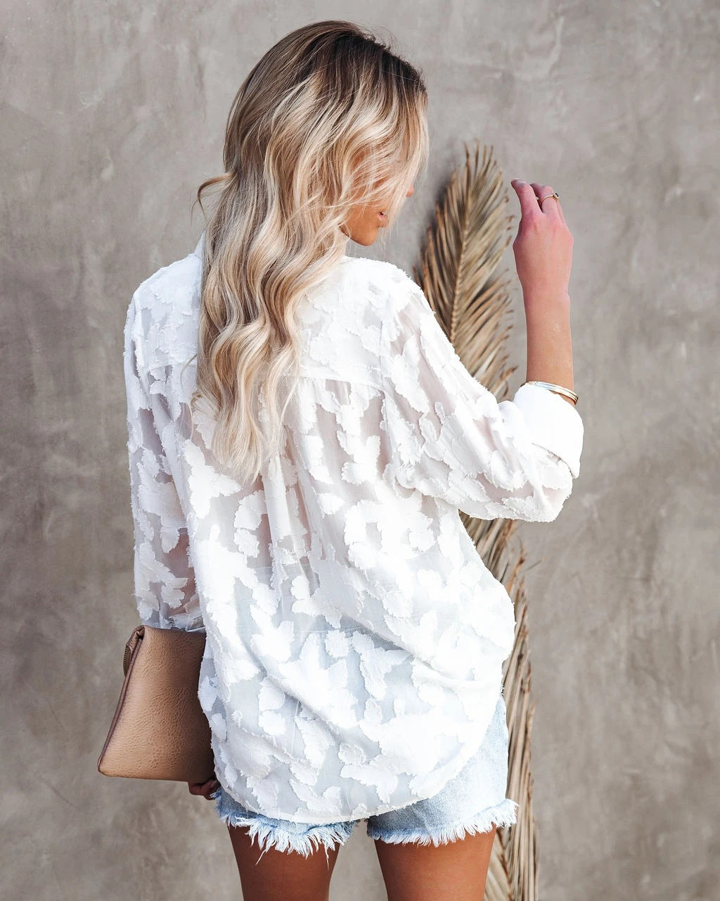Sara Blouse | Long Sleeve Patterned Blouse