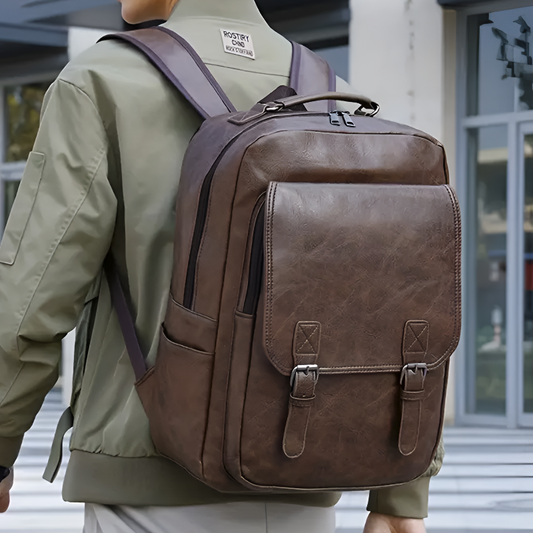 Henry Structured Backpack | Buckle Closure Flap Backpack