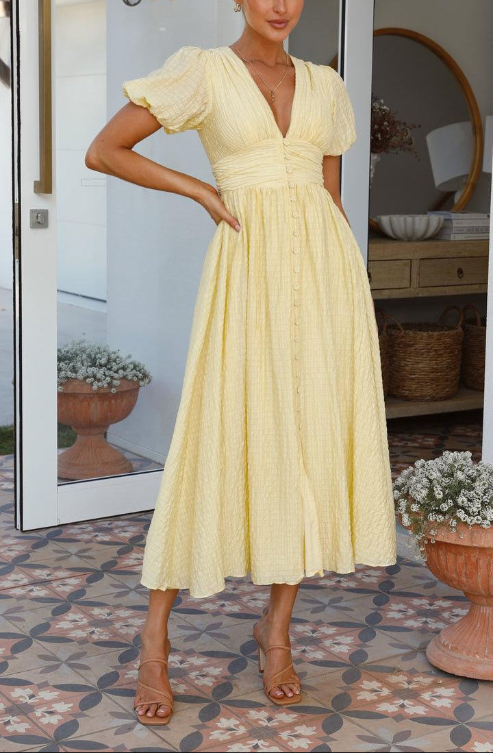 Sorelle Dress | Flattering V-Neckline Midi Dress