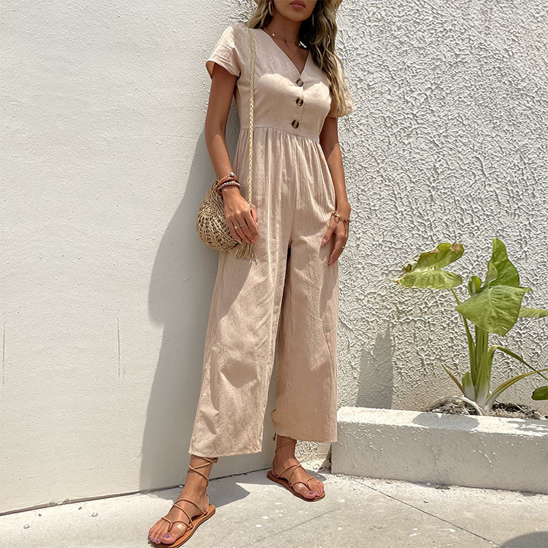 Stella Jumpsuit | Wide-Leg Linen Blend
