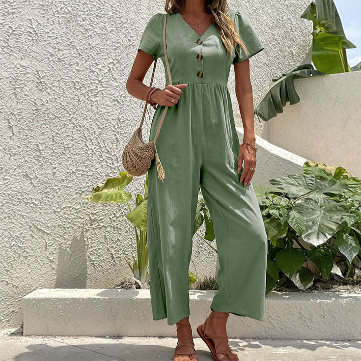 Stella Jumpsuit | Wide-Leg Linen Blend