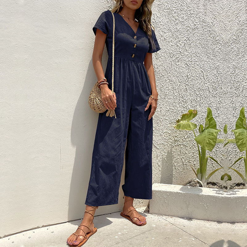 Stella Jumpsuit | Wide-Leg Linen Blend
