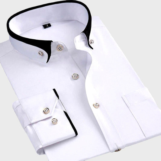Theodore Dress Shirt | Point Collar Chest Pocket Shirt