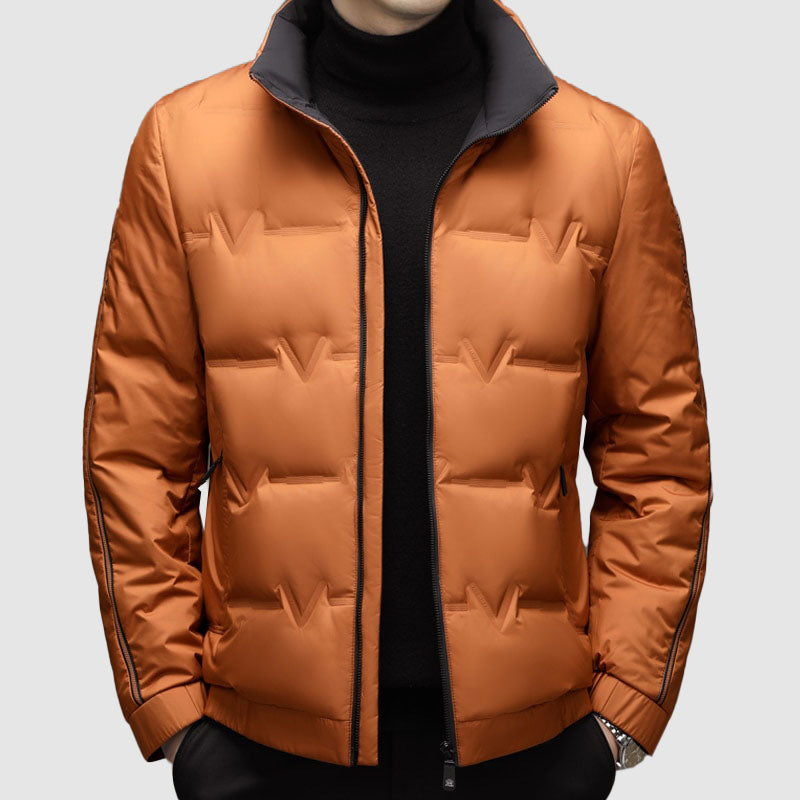 Theodore Puffer Jacket | Quilted Stand-Up Collar Jacket