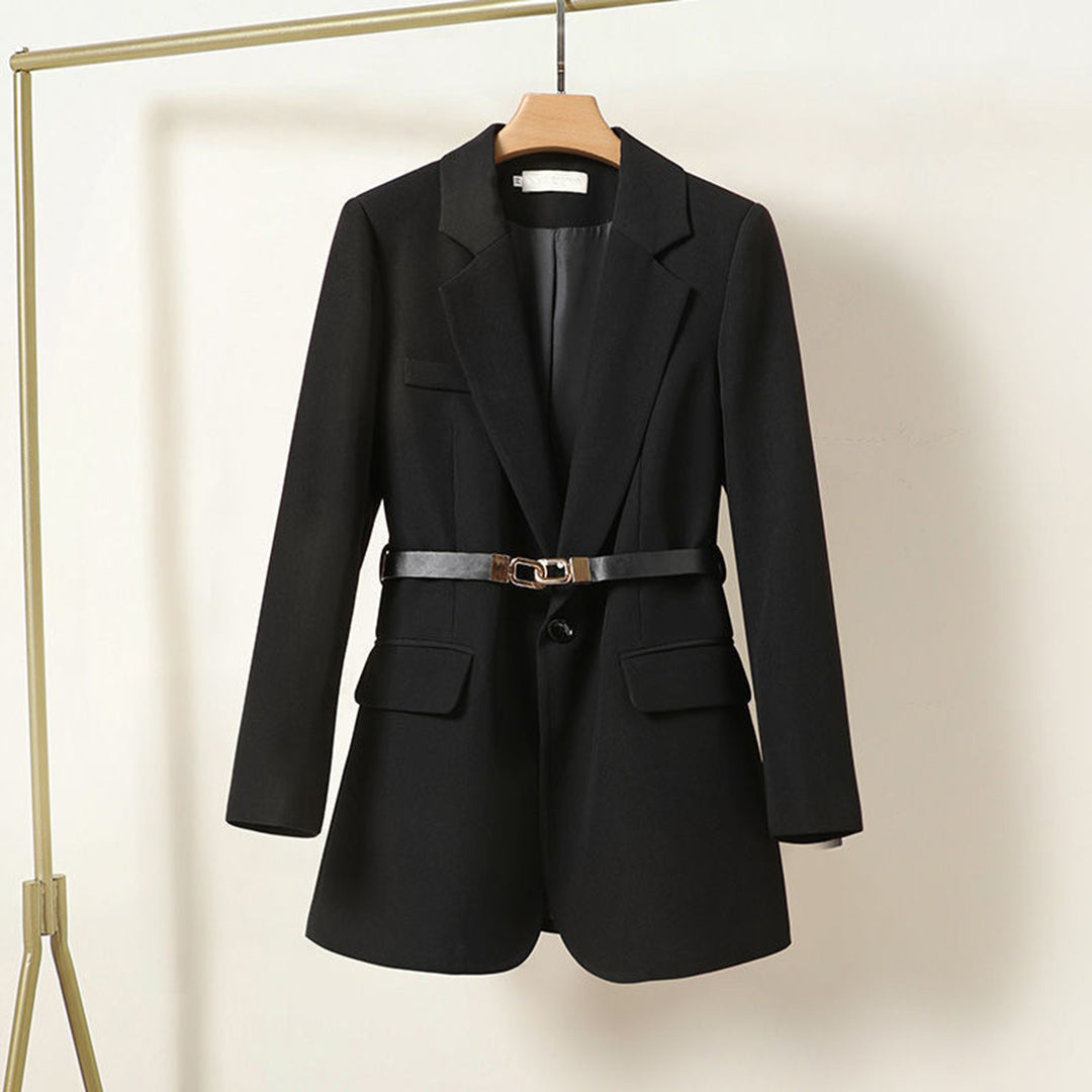 Women’s Blazer – Relaxed Fit – Tailored Waist – Belted – Single Button – Smart Casual