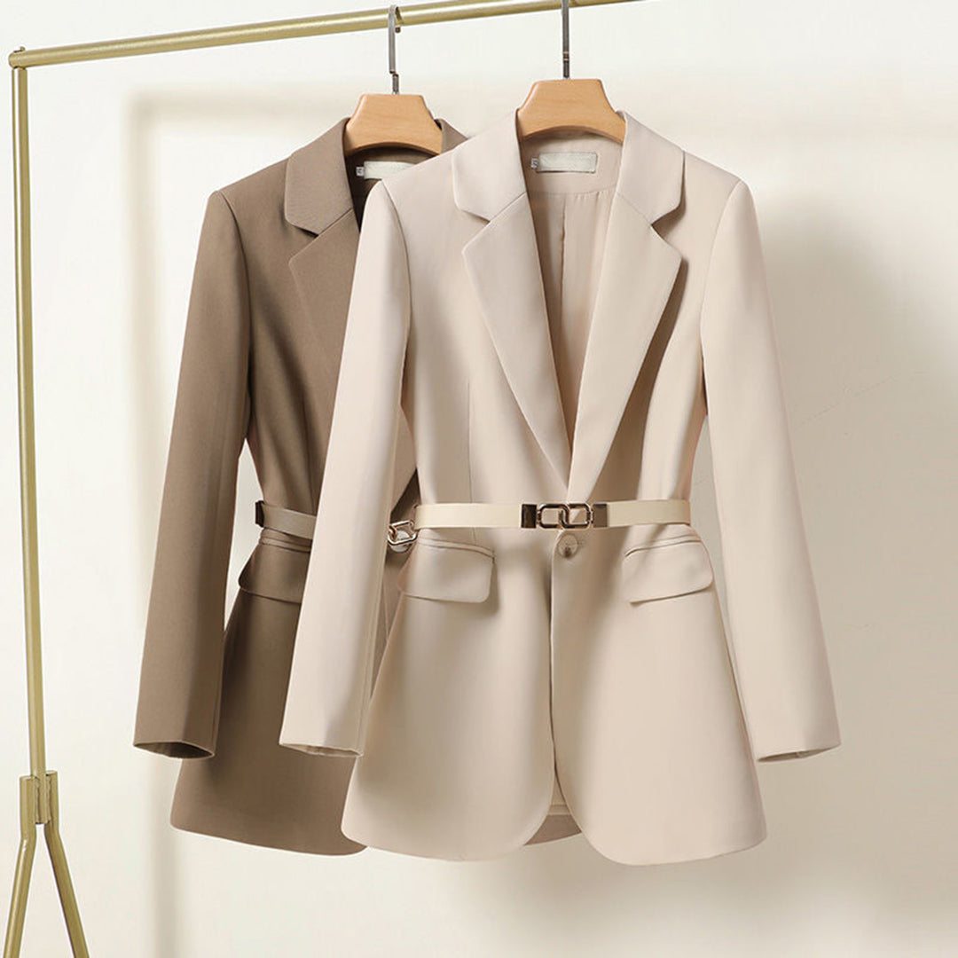 Women’s Blazer – Relaxed Fit – Tailored Waist – Belted – Single Button – Smart Casual