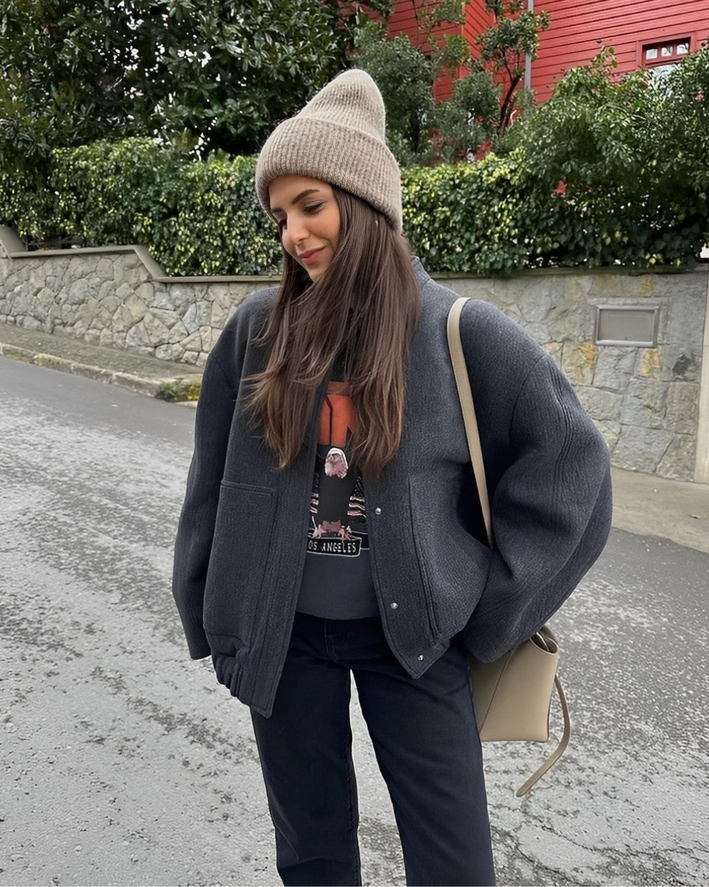 Women’s Bomber Jacket - Oversized Relaxed Fit - Textured Plush Fabric - Snap Button Closure