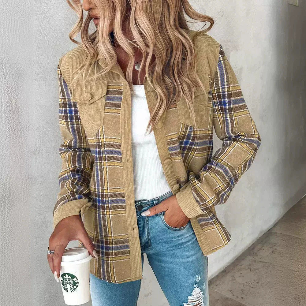 Women’s Oversized Jacket – Ribbed Texture – Button Front – Zebra Sleeve Detail