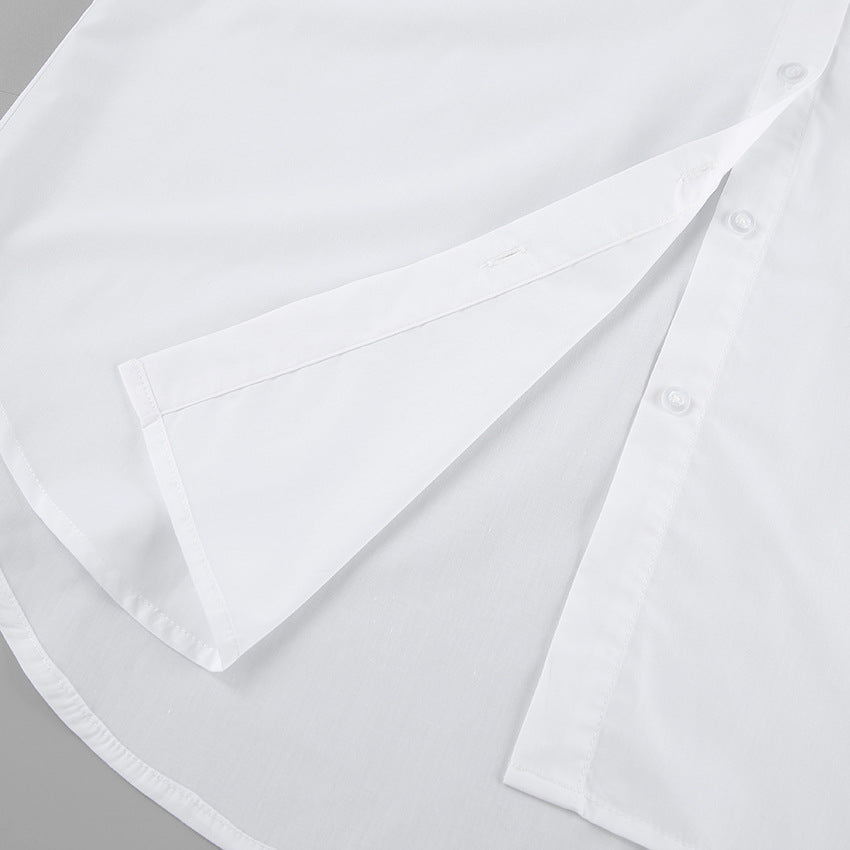 Women’s Oversized Shirt – Cotton Blend – Long Sleeve – Button-Up Relaxed Fit