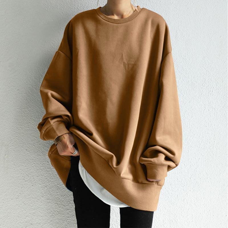 Women’s Pullover Sweater – Oversized Fit – Soft Knit – Crew Neck – Tunic Length