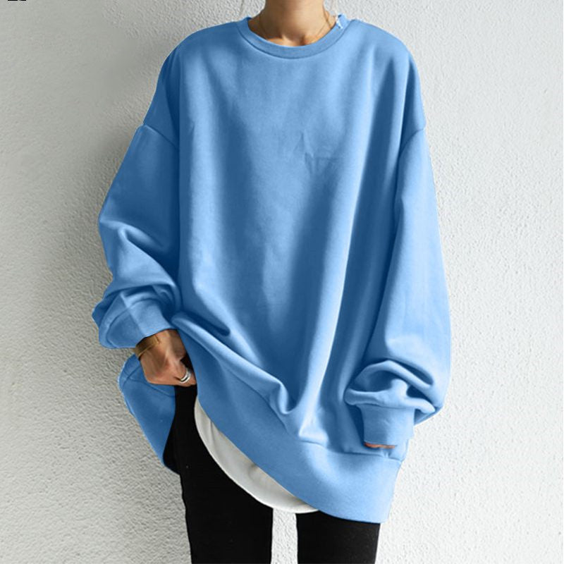 Women’s Pullover Sweater – Oversized Fit – Soft Knit – Crew Neck – Tunic Length