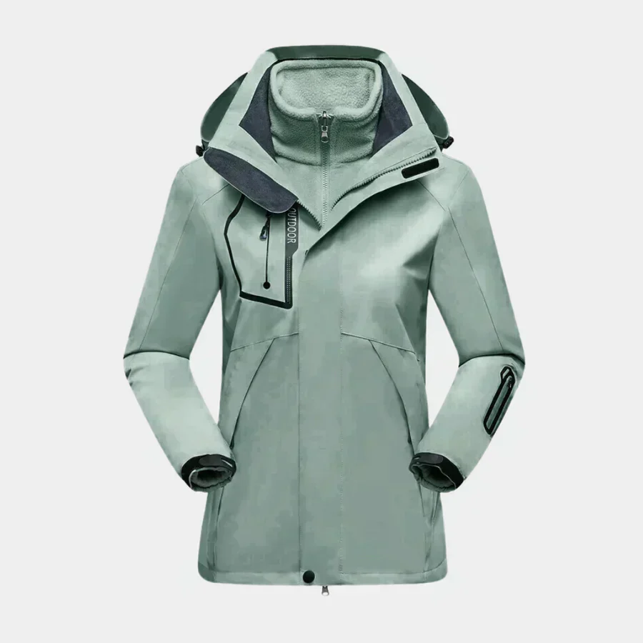 Women’s Winter Outdoor Jacket – Tailored Fit – Water-Resistant – Removable Fleece Liner – Hooded