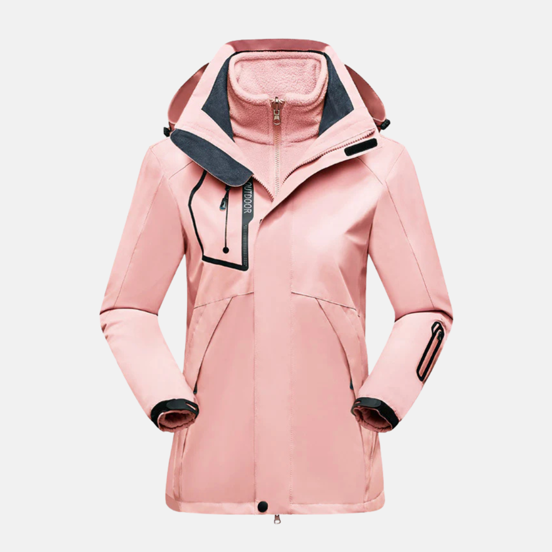 Women’s Winter Outdoor Jacket – Tailored Fit – Water-Resistant – Removable Fleece Liner – Hooded