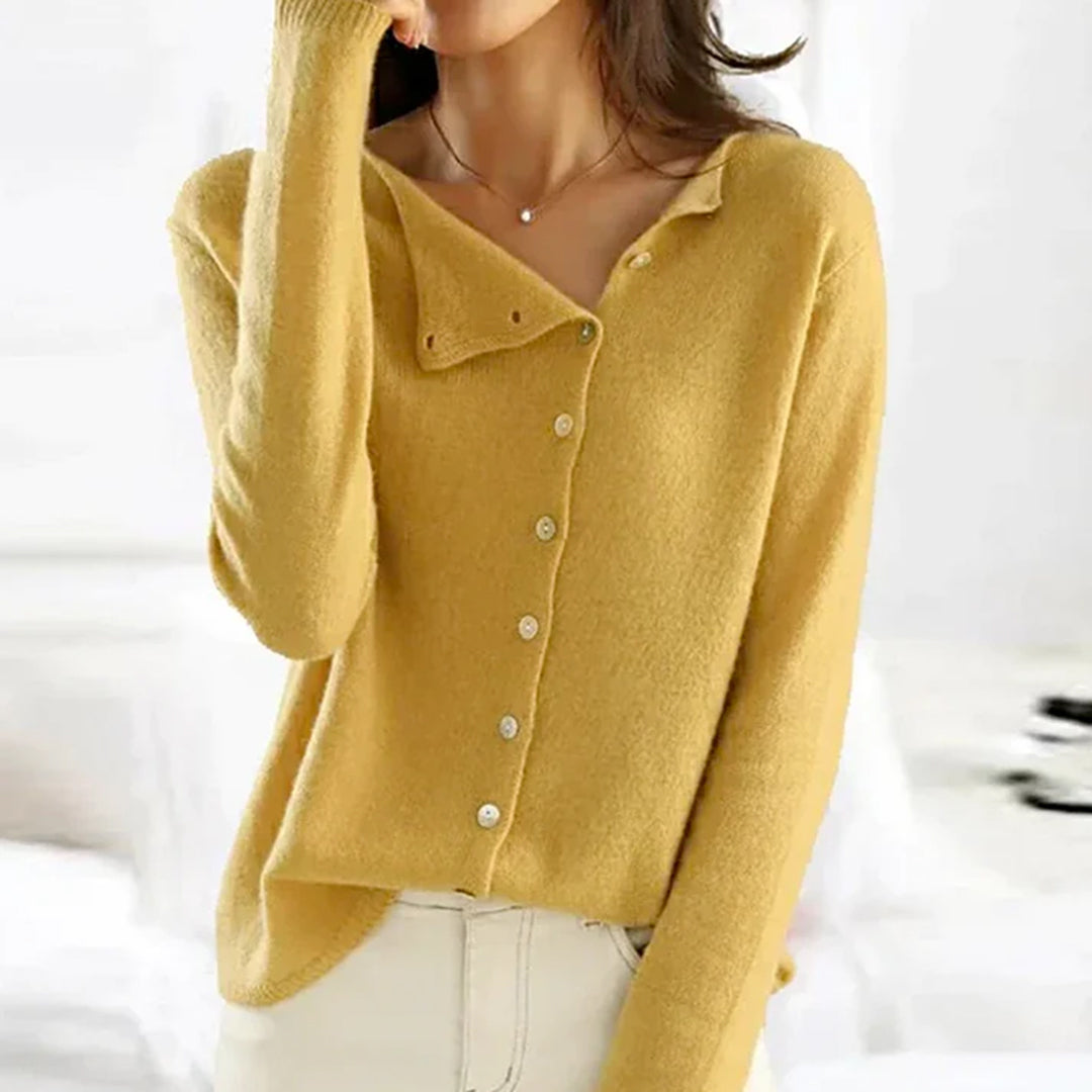 Sienna Relaxed Fit Cardigan | Boat Neck Button Front Cardigan