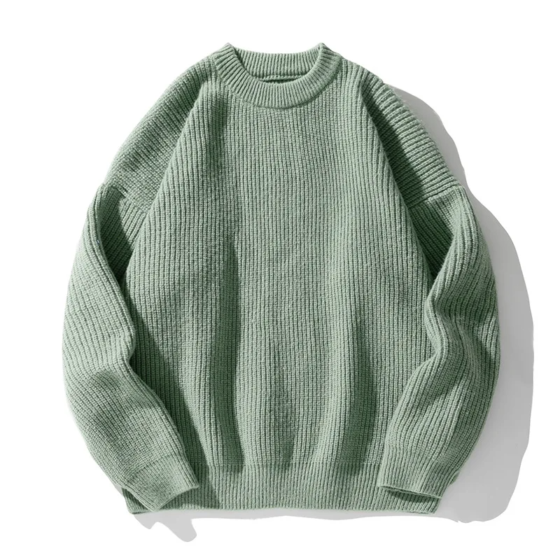 Theodore Minimalist Ribbed Crew Neck Sweater | Solid Knit Pullover
